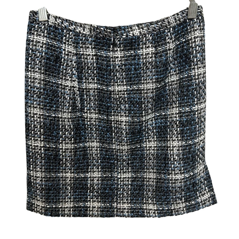 Ann Taylor LOFT Tweed  Mini Shift Skirt Forever‎ Navy Side Slit  NWOT Sz OP Twee - Picture 3 of 8